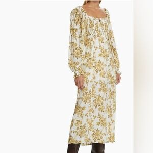 Free People Jaymes Smocked Floral Midi Dress xl